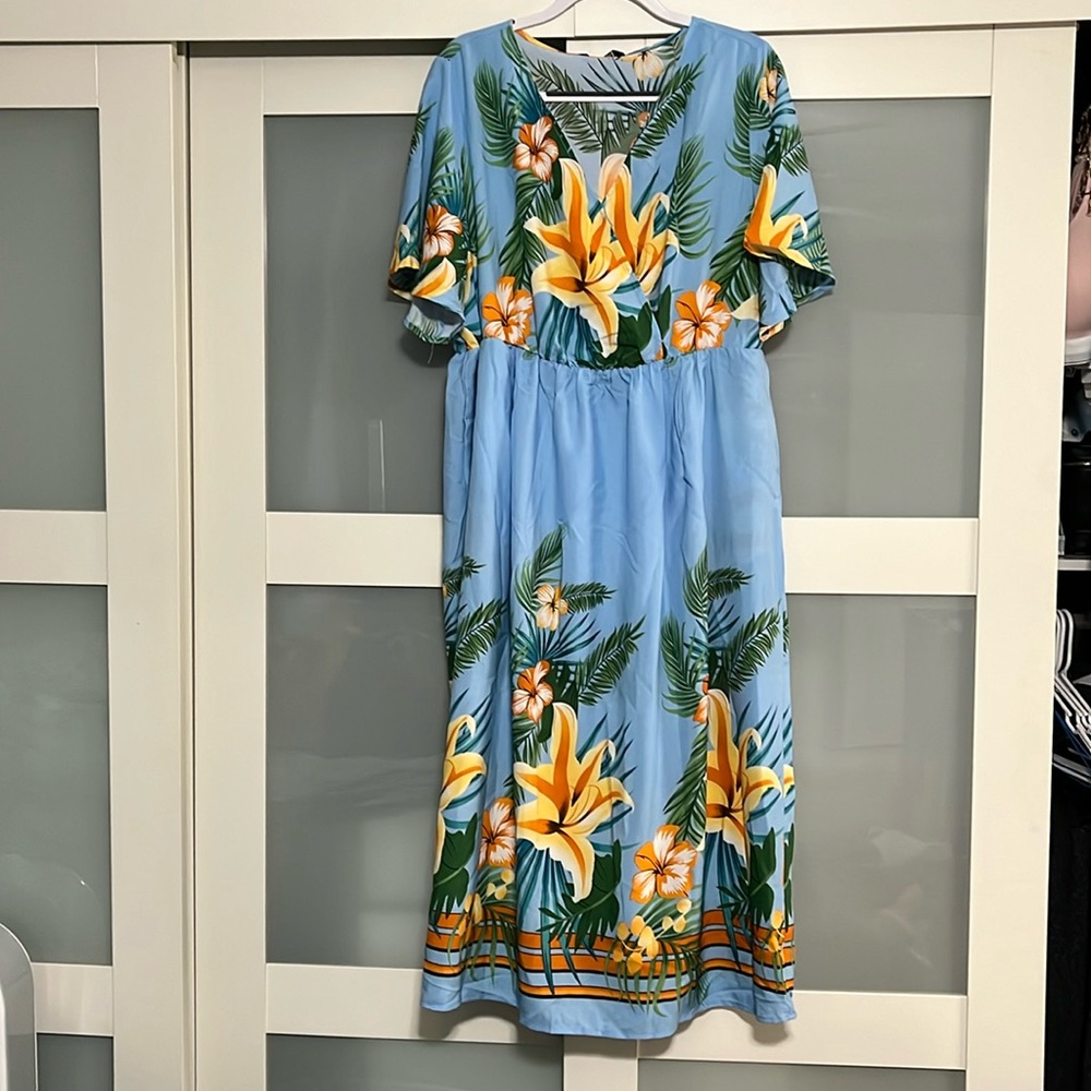 Bloom chic vacation maxi dress sz 14-16